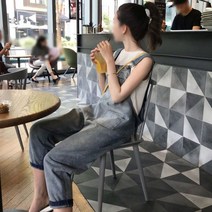 마더라이크 빅사이즈 청 데님멜빵바지 팬츠 여성의류 1045