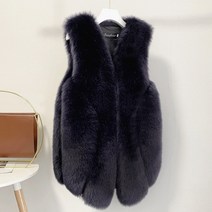 퍼 트리밍 여자 하프 페이크 퍼 베스트 젊음 모피코트 베스트 조끼 겨울 브이넥 모피 밍크코트 재킷