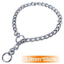 시골강아지목줄 대형견초크체인 초대형견목줄 강아지명품목줄 징목줄 4size 조정 가능한 금속 스테인레스 스틸 뱀 체인 개 목걸이 훈련 쇼 이름 태그 목걸이 작은 큰 개를위한 안전, 3.0mmx55cm