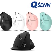 QSENN WM3100 무소음 무선 버티컬 마우스, 화이트
