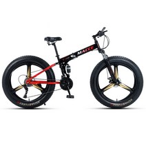 세계일주 MTB 자전거 24단 90% 완조립 배송 기계식디스크브레이크 접이식자전거 CK67, 3도 바퀴, 빨간
