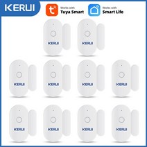 손님감지벨 동체감지기 차인벨 돔형 열선감지기 kerui tuya smart home wifi 도어 센서 알람 창 열기 폐쇄 자기 스위치 앱 경고 자동차 정원 보안 시스템, 협력사, 10pcs 도어 센서