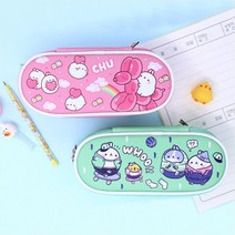몰랑 원형 폴딩 펜슬 케이스 몰랑이 필통 여아 캐릭터 학용품 초등학생, 랜덤