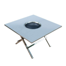 야외불판테이블 휴대용 접이식 원형, 80x80x50 높은 스테인레스 스틸