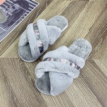 로딘스타 여성 발편한 따듯한 겨울 통굽 털 방한 사무실 슬리퍼 디포아