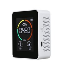 포름알데히드측정기 3 in 1 공기 품질 모니터 co2 이산화탄소 감지기 VOC 측정기, 화이트