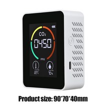 5 in 1 co2 meter 디지털 온도 습도 센서 테스터 공기 품질 모니터 이산화탄소 tvoc hcho 감지기, 협력사, 3 in 1 흰색