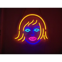 girl face 네온사인 여자얼굴네온사인 네온사인주문제작 하이라이트네온사인 LED네온사인 실리콘네온사인 네온간판 LED보드 인테리어조명 아이방조명, 네온사인(기본구성)
