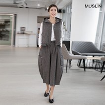 모슬린 엄마옷 면 체크 생활한복 세트 EKD201102 마담 미시옷 중년여성의류 빅사이즈 50대 60대여성옷