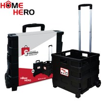 홈히어로 접이식 쇼핑카트 미니 폴딩 시장바구니 캐리어 중형 캠핑 아웃도어 핸드카트, 홈히어로 쇼핑 카트