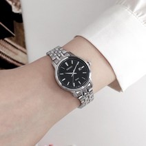 세이코 베이직 여성 모던 블랙 클래식 메탈시계