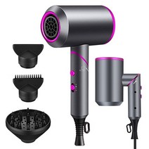 Yoodrgons-휴대용 음이온 헤어 드라이어 전문가 Quik Dry Hir Drier 접이식 송풍기 여행 블로우 에어 디퓨, 01 A_01 미국