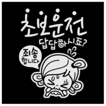 제제데코 초보운전스티커 초보답답 초순이, 반사., 4개