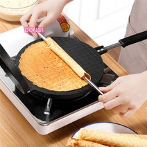 가정용 양면팬 베이킹 와플후라이팬 누룽지팬 크레페 전병롤구이팬 프라이팬 Esyuse 증정, 17cm+오일 브러시+스틱