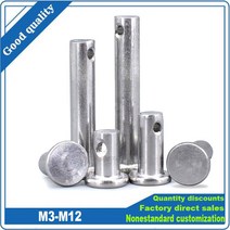 1/10pcs M3 M4 M5 M6 M8 M10 M12 304 스테인레스 스틸 플랫 헤드 베어링 원통형 위치 결정 축 롤 홀 GB882 핀, 12mm, 10pcs M5
