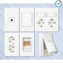 진흥전기 V 시리즈 화이트 스위치 콘센트 통신 커버 모음, 02.스위치2구