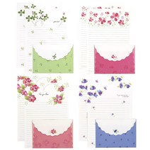 마음담아 예쁜 감성 동물 꽃 크라프트 편지지 봉투 세트 편지지 32p + 편지봉투 16p 2세트, 8.들꽃_두번째 4종 2세트