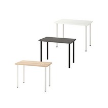 [착불배송_추가배송비_30 000원] 이케아 LINNMON 테이블 (100x60)+ADILS 기본다리세트, 화이트상판- 블랙다리