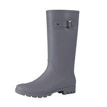 여성 니하이 레인부츠 - Narrow Calf 패션 워터푸르프 Tall Wellies 레인슈즈