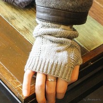 캐주얼 여성 겨울 코디 꽈배기 니트 핸드워머 암워머 장갑 토시 20대패션, 퍼 투꽈배기 그레이 21cm
