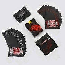마술카드 마술트럼프 신기한 카드 54 PCS 방수 블랙 카드 놀이 품질 플라스틱 PVC 정장 매직 트릭 도구 크, 03 PKP-0003-1