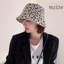 트루러비 히벨 벙거지 버킷햇 호피 레오파드 클래식 레트로 컬러 트렌드 여성 패션모자