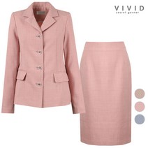 VIVID SET 여성 포버튼여름 정장자켓+미디스커트 세트