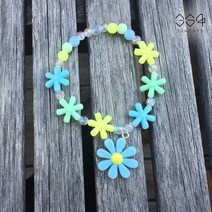 364days 스카이 블루 민들레꽃 빅플라워 팔찌 초등학생 어린이 우정팔찌 엄마랑아이랑 커플팔찌 아이선물 여자 남자 하늘색 조카선물 키즈팔찌