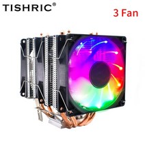 CPU쿨러 tishric 46 히트 파이프 팬 라디에이터 4 핀 pwm 팬 rgb 냉각, 3 팬 4 히트 파이프, LGA115x1200-1366-775
