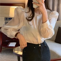 노카라 실키 블라우스 하늘비즈 A31 G035C209