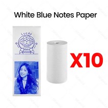 화이트 컬러 스티커 라벨 감열지 롤 프린터 및 영수증 빌 용지, 09 10Rolls WHBlue