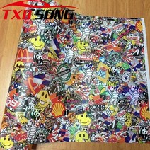Goodquality 스티커 폭탄 비닐 포장 필름 롤 낙서 만화 자동차 콘솔 컴퓨터 노트북 피부 오토바이, HD449, 50CM X 152CM