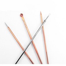 블랙헤드 피지 여드름 비립종 압출기 짜는 도구 기계 제거 스틱 집게, 로즈골드