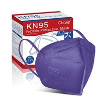 ChiSip KN95 안면 마스크 20개 5겹 컵 먼지 안전 남성용 여성용 PM2.5에 대한 통기성 보호 블랙, 20팩, 06.퍼플