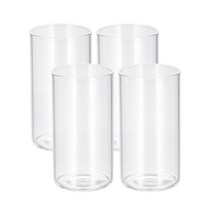 투명 일자 내열 강화 유리컵, 4개, 450ml