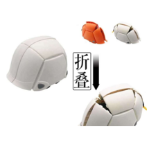 1TIME 접이식 안전모 수납용이 비상모 방재 경안전모, 화이트 + 보관 가방 + 반사 조끼