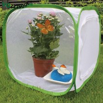 유리온실 조립식 비닐하우스 미니 하우스 정원 곤충 꽃 식물 반투명 접이식 for garden shed 내구성 커버 롤업 지퍼, 60x60x90
