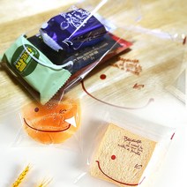 스마일 윙크 토스트봉투 접착비닐포장봉투 (100장 묶음), 화이트
