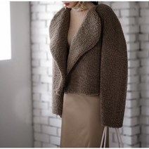 페이퍼문 에코퍼 코쿤 쉐입 무스탕자켓