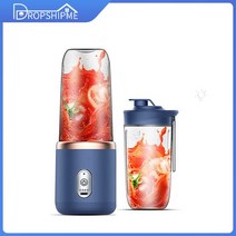 진공블렌더 믹서기 블랜더 Dropshipme-휴대용 스무디 블렌더 USB 충전식 미니 무선 컵 주스 추출기, 02 Blue Double cup