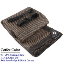 테라스 가림막 1층가림막 담장가림막 1층 담장 두꺼운 안티 uv hdpe 패브릭 야외 천막 pergola 태양 캐노피 발코니 안전 개인 정보 보호 그물 수영 태양 그늘 그물, Coffee Color, 2x6m
