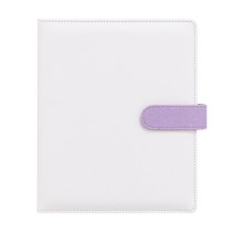 포카앨범 바인더 속지 포카 보관함 덕질수납 A4구궁격 카드책 케이스 작은 카드 엽서수납책 루스리프 표지 맞춤 인페이지 포토북 책절첩 사각카드 6인치 생필카드 사진첩 ins, 08 A4화이트 퍼플 단독 케이스