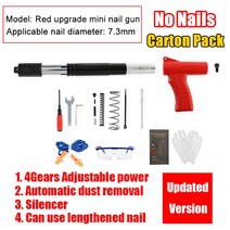 네일 수동 미니 스틸 네일 건 리벳 천장 벽 앵커 와이어 Slotting 장치 홈 패스너 금속 가공 도구, 10 Upgrade Nail Gun Red