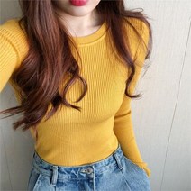 드레스날다 어디서든 데일리 골지 라운드 슬림 니트 mknit1330
