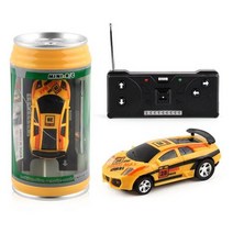 RC Car 1pc 미니 초고속 원격 제어 크리에이티브 통조림 마이크로 RC 자동차 장난감 멋진 조명 효과 4 색 어린이 선물, yellow