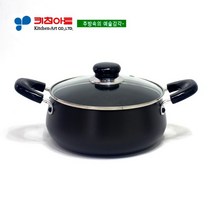 키친아트 쥬노JUNO 블랙경질냄비 20CM양수, 없음