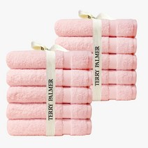 테리파머 호텔수건 180g 자카드 수건 타올 가성비 수건세트 코마사 타월 건 욕실수건 세면타올 타월 호텔타올 호텔타월 목욕타올 샤워타올 목욕수건 샤워수건, 20장, 24_보더-베이비핑크
