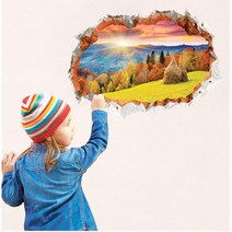 실내 인테리어 깨진벽 해질녘 3D벽 스티커 사무실인테리어 메이크업샵 카페인테리어 병원 교회 웨딩샵 가정