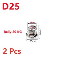 새로운 둥근 강한 네오디뮴 자석인양 깊은 바다 낚시 홀더 반지 눈 볼트 D16-D42 장착 냄비를 당기는, 09 2 Pcs D25 Rally 20kg