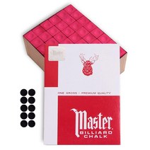 Master Chalk Billiard 당구 큐 초크 프리미엄 품질 - 1 총 144 피스 테이블 스팟 10 개 (그린) [미국 직배송], Red